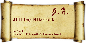 Jilling Nikolett névjegykártya